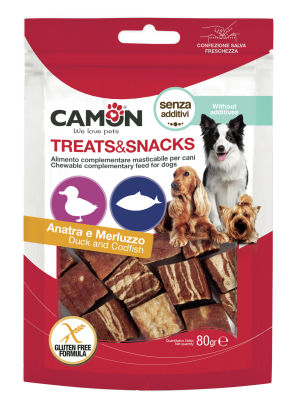 Camon Ласощі для собак кубики з качкою і тріскою