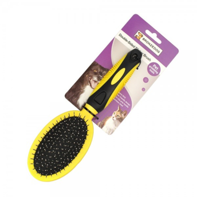 Bronzedog Двостороння масажна щітка для собак і котів