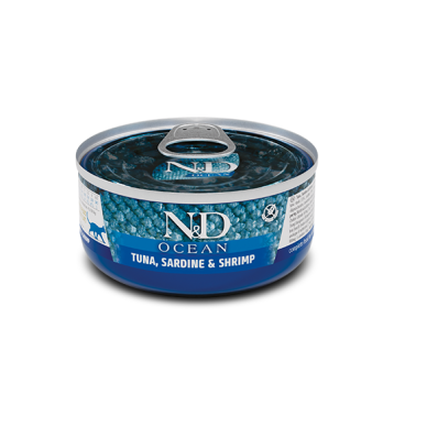 Farmina N&D Grain Free Ocean Cat Tuna, Sardine & Shrimp Беззерновий вологий корм з тунцем, сардиною та креветкою для дорослих котів