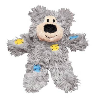 KONG Softies Patchwork Bear Іграшка для котів, Ведмедик сірий