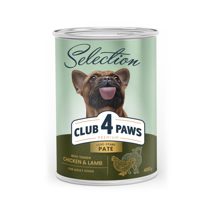 Club 4 Paws Premium Selection - паштет з куркою і ягням для дорослих собак
