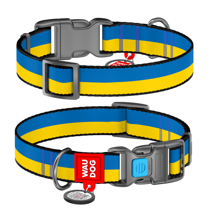Collar WAUDOG Nylon Нашийник "Colors of freedom" для собак, пластиковий фастекс