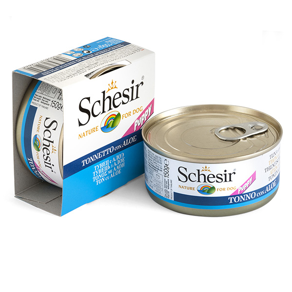 Schesir Tuna Aloe Puppy Консерви для цуценят, тунець з алое