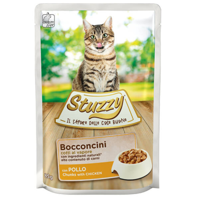 Stuzzy Cat Chicken Вологий корм Шматочки з куркою в соусі для котів, пауч