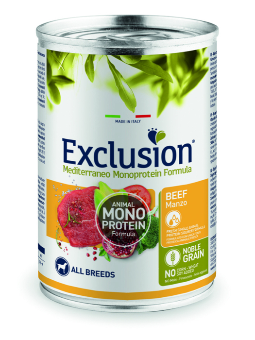 Exclusion Noble Grain Adult Beef All Breeds - консервований корм з яловичиною для дорослих собак усіх порід