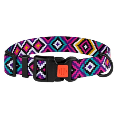 Bronzedog Urban Нейлоновий нашийник з пластиковою пряжкою для собак "Гуцульський", фіолетовий