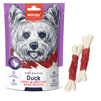Wanpy Duck Jerky & Calcium Bone Twists Кістка з качкою та кальцієм для собак