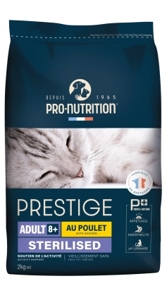 Pro-Nutrition PRESTIGE CAT 8+ STERILIZED Полнорационный сухой корм для взрослых стерилизованных кошек, кастрированных кошек старше 8 лет