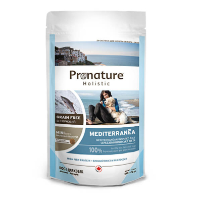 Pronature Holistic Dog Mediterranea Small Bites Беззерновий корм для собак міні та малих порід, лосось з в'яленими томатами