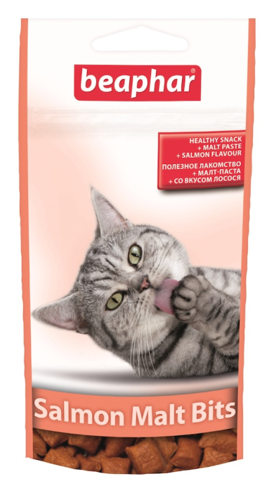 Beaphar Salmon Malt Bits Подушечки для виведення шерсті зі шлунку кота