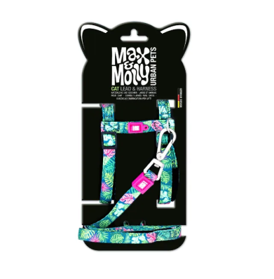 Max & Molly Urban Pets Harness/Leash Set Tropical Набір шлеї та повідця для котів