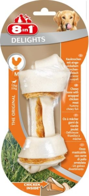 8in1 Delight M - кістка для собак з курячим м'ясом (14 см)