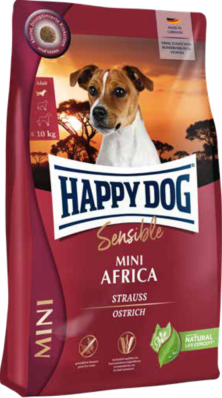 Happy Dog Mini Africa Сухий корм зі страусом та картоплею для собак малих порід з чутливим травленням
