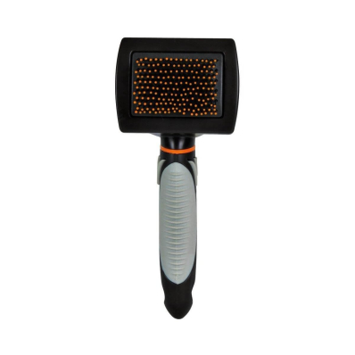 TRIXIE - щітка-пуходерка з пластиковою ручкою та захисними кульками сіра для собак