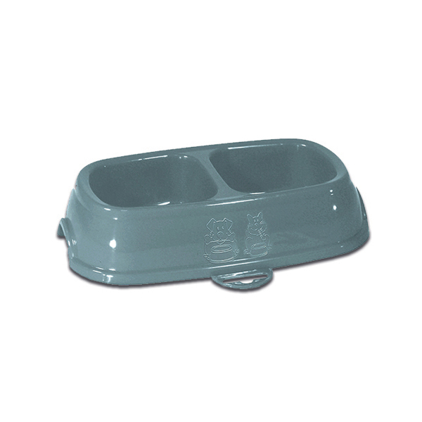 Stefanplast Break 13 Миска пластикова подвійна для собак і котів 0,2 л+0,2 л, синя