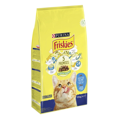 Friskies Sterilized Сухой корм с лососем и овощами для стерилизованных кошек