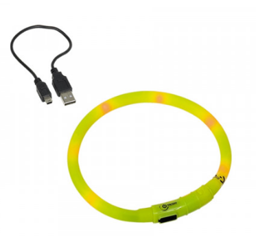 Nobby USB Visible Collar Силіконовий світлодіодний нашийник для короткошерстих собак, жовтий