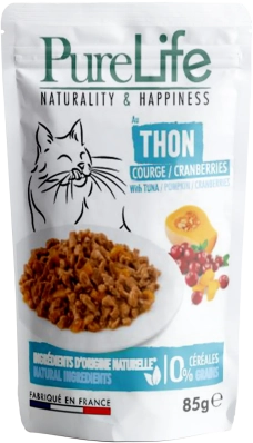 Pro-Nutrition PURE LIFE WET TUNA Шматочки філе тунця в соусі з гарбузом та журавлиною
