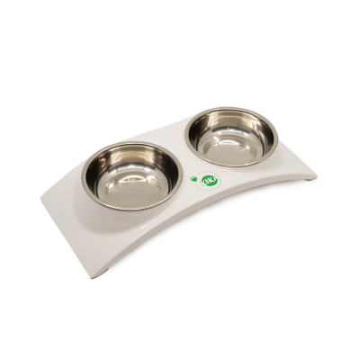 KIKA RAINBOW Миска для тварин подвійна, біла