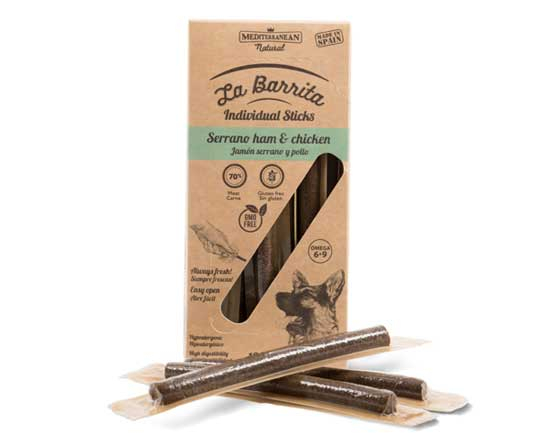 Mediterranean Natural La Barrita Ham & Chicken М'ясні палички з хамоном та куркою для собак