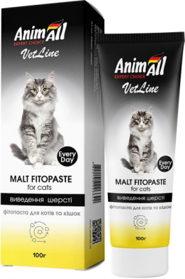 AnimAll VetLine Фітопаста для виведення шерсті для котів
