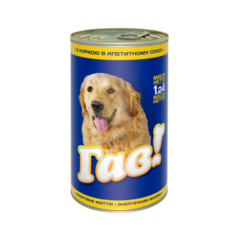 Гав «Для дорослих собак з куркою в апетитному соусі»