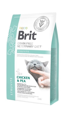 Brit GF Veterinary Diets Cat Struvite - сухой корм для кошек при мочекаменной болезни, с курицей и горохом