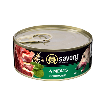Savory Dog Adult 4 Meats - вологий корм для дорослих собак з чотирма видами м'яса