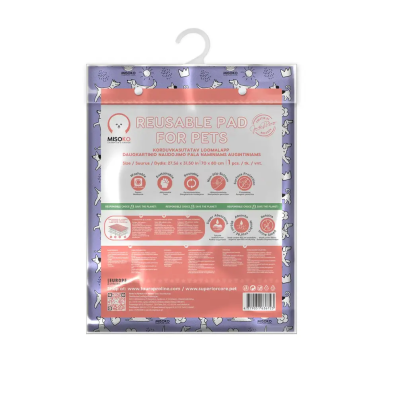 MISOKO&CO Багаторазова пелюшка 70х80 см для собак, фіолетова (цуценята)