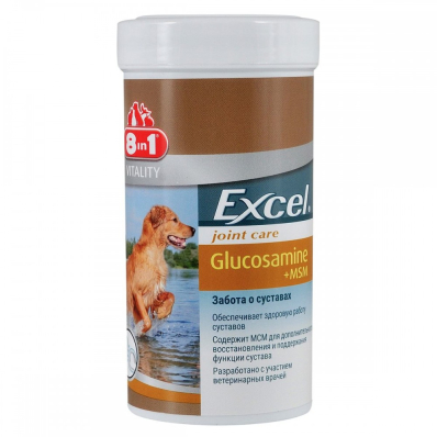 8in1 Excel Glucosamine + MSM - кормова добавка для собак для підтримки здоров'я і функції суглобів