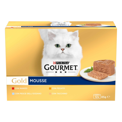 Gourmet Gold Мультипак для дорослих котів з яловичиною, з тунцем, з печінкою та з індичкою