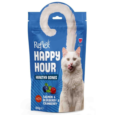 Reflex Happy Hour Healthy Bones Salmon & Blueberry & Cranberry Ласощі з лососем, чорницею та журавлиною для міцності кісток котів