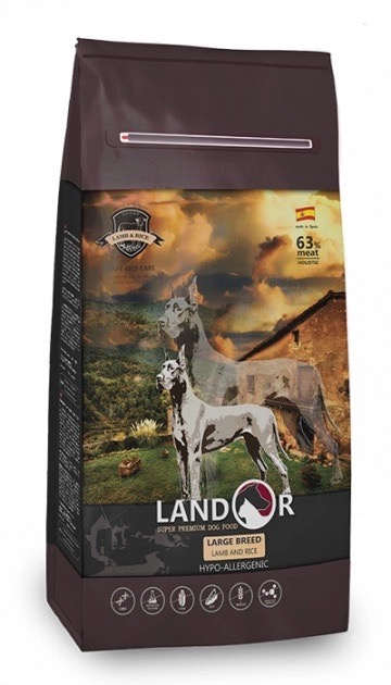 Landor Adult Large Breed Lamb & Rice Сухий корм з ягням і рисом для дорослих собак великих порід