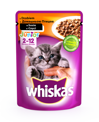 Whiskas з домашньою птицею в соусі для кошенят
