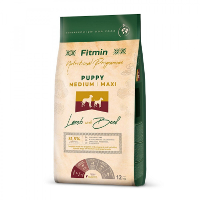 Fitmin Dog Medium/Maxi Puppy Lamb & Beef Сухий корм з ягням та яловичиною для цуценят, вагітних і годуючих собак середніх і великих порід