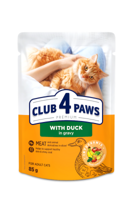 Club 4 Paws Premium Adult Duck - влажный корм для взрослых кошек с уткой в соусе (от 12 месяцев)