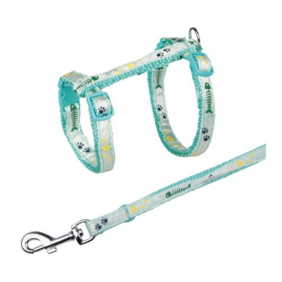 TRIXIE Шлейка з повідцем для кошенят, з рибками