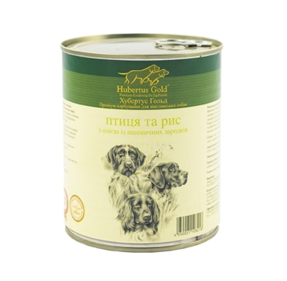 Hubertus Gold - консервований корм "Птиця та рис", для активних собак
