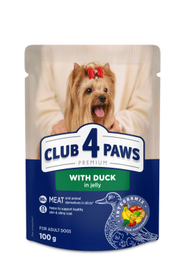 Club 4 Paws Adult Dog Small Breeds with Duck in jelly - вологий корм для дорослих собак малих порід з качкою в желе