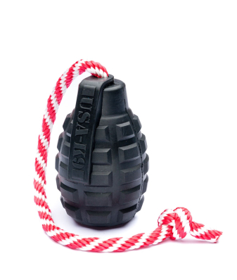 SodaPup Magnum Grenade Reward Toy – Іграшка «Граната на мотузці» для собак, чорна