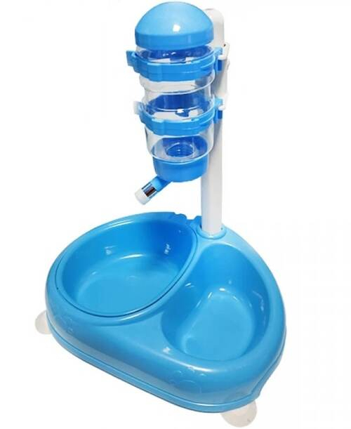 AnimAll Поїлка подвійна на підставці, блакитна