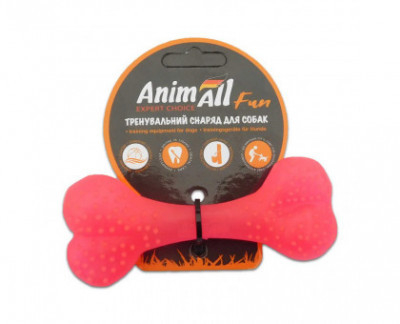 AnimAll Fun Іграшка кістка, коралова