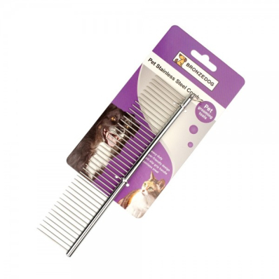 Bronzedog Pet Stainless Stteel Comb Гребінець металевий з широкими зубцями