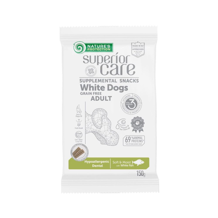 Nature's Protection Superior Care White Dogs Hypoallergenic & Dental Care Ласощі для собак