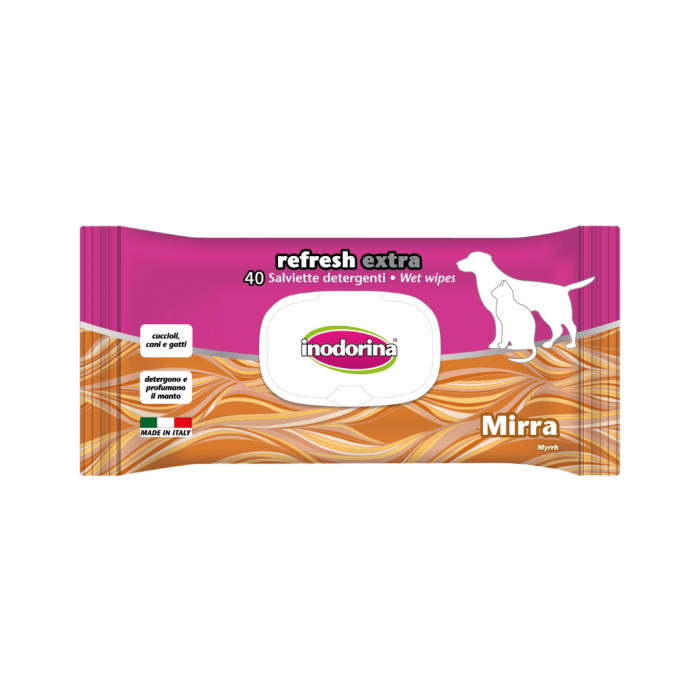 Inodorina Refresh extra mirra вологі серветки з екстрактом східної мірри
