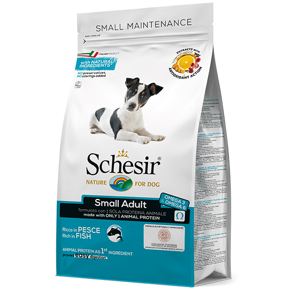 Schesir Dog Small Adult Fish Сухий корм з рибою для собак малих порід