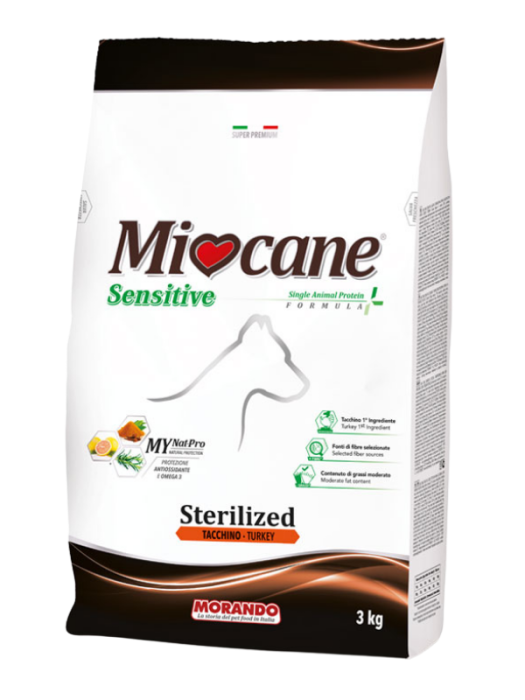 Morando MioCane Sensitive Monoprotein Sterilised - сухий корм для стерилізованих собак усіх порід з індичкою