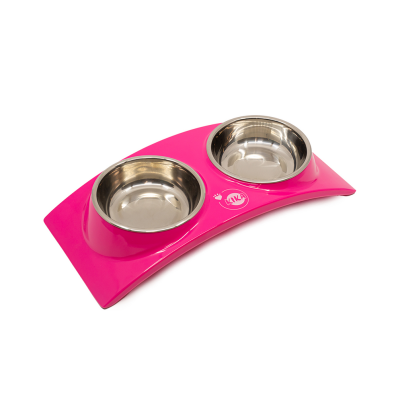 KIKA RAINBOW Миска для тварин подвійна, рожева