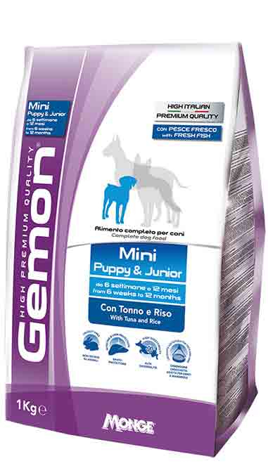 Gemon Mini Puppy & Junior - сухий корм для цуценят малих порід, з тунцем і рисом