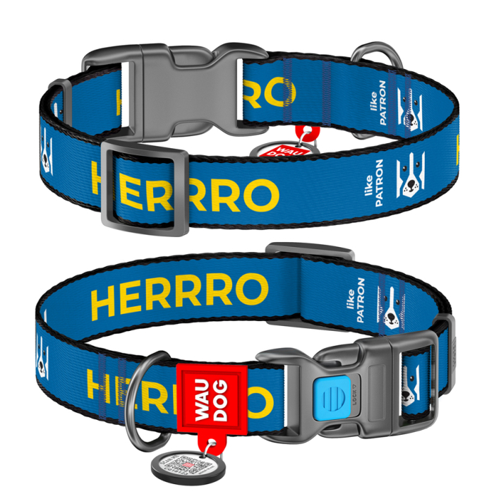 Collar WAUDOG Nylon Нашийник "Патрон" для собак, пластиковий фастекс